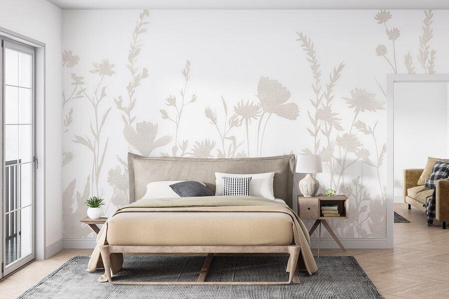 Fondo blanco con flores