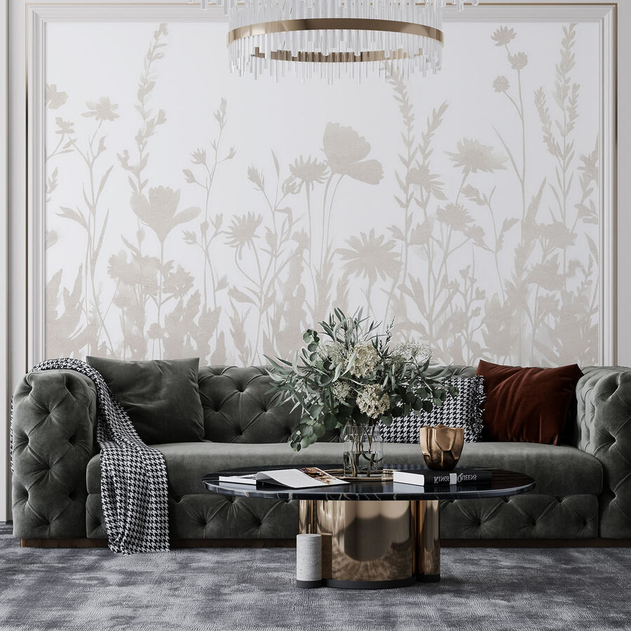 Fondo blanco con flores