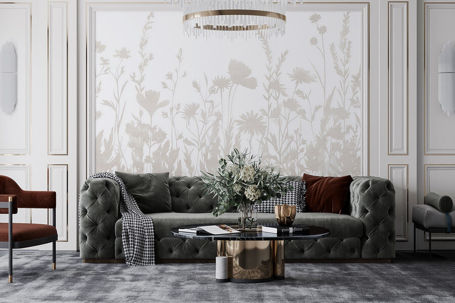 Fondo blanco con flores