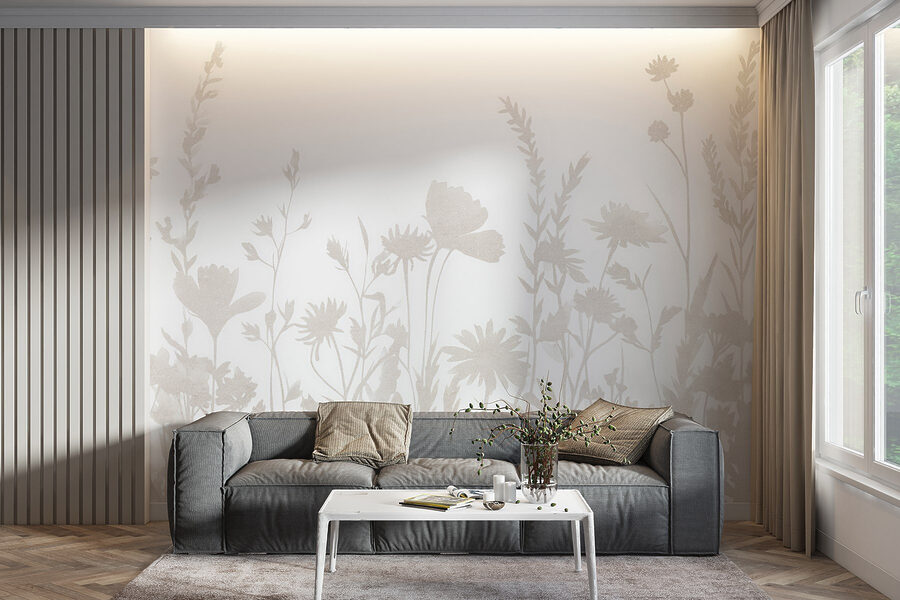 Fondo blanco con flores