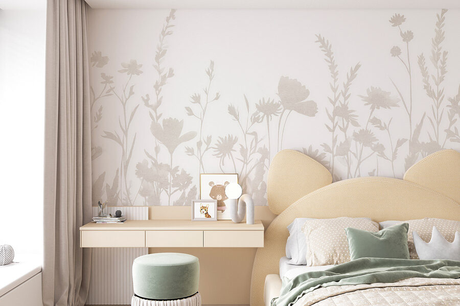 Fondo blanco con flores