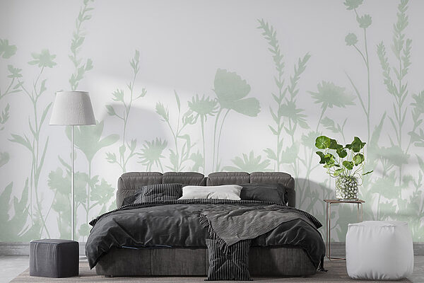 Se muestra un caprichoso diseño de silueta floral Se muestra un caprichoso diseño de silueta floral