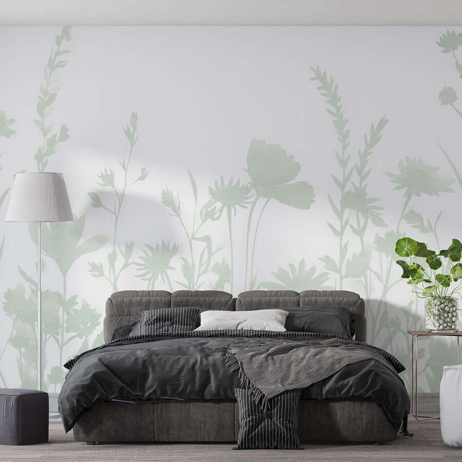 Fotomurales Se muestra un caprichoso diseño de silueta floral - Imagen 2