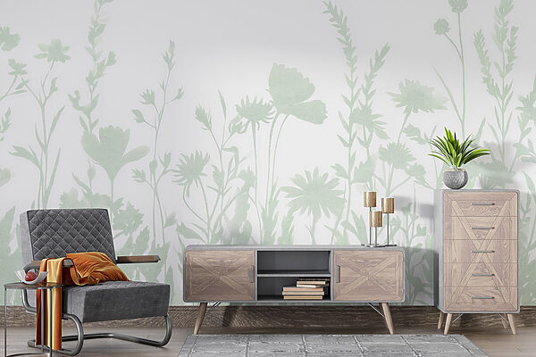 Se muestra un caprichoso diseño de silueta floral Se muestra un caprichoso diseño de silueta floral