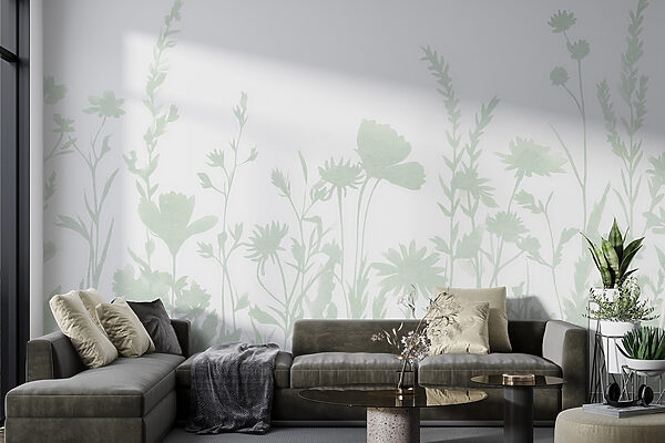Se muestra un caprichoso diseño de silueta floral Se muestra un caprichoso diseño de silueta floral