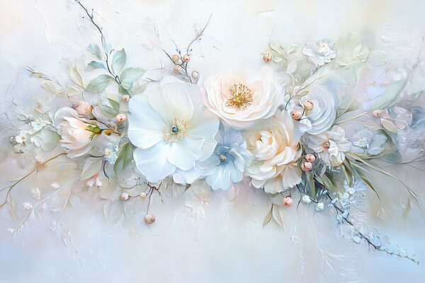 Pintura de flores y hojas Pintura de flores y hojas