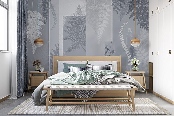Motivo floral gris y blanco Motivo floral gris y blanco