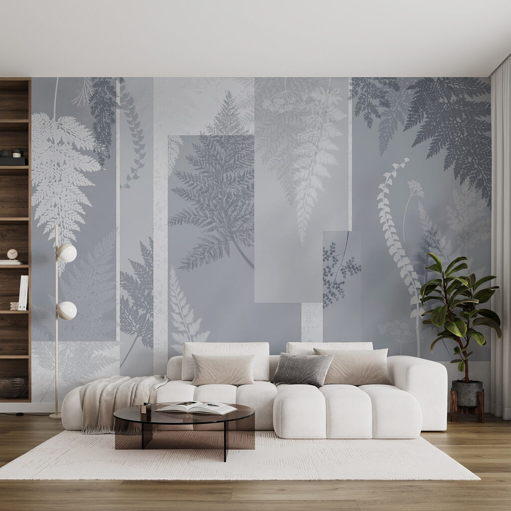 Grey and white floral pattern