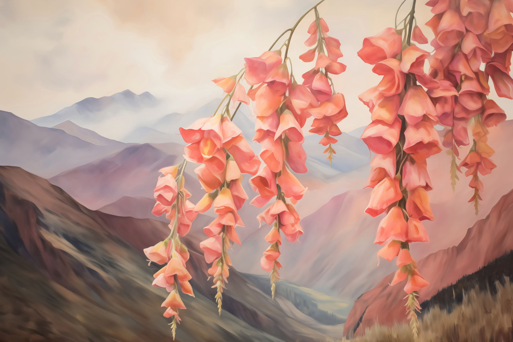 Painting of flowers from a tree