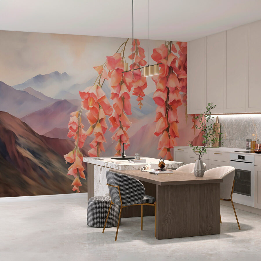 Pintura de flores de un árbol