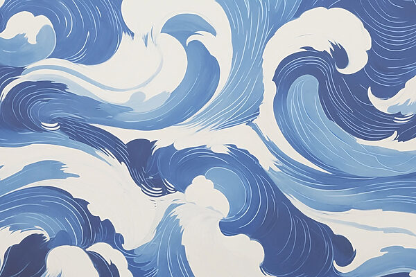 Olas azules y blancas Olas azules y blancas