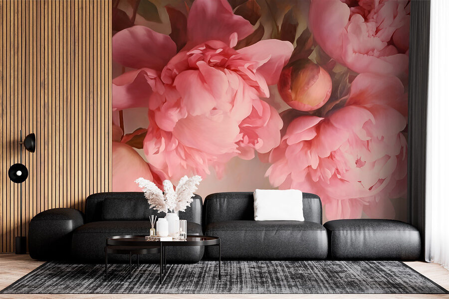 Grupo de flores rosas
