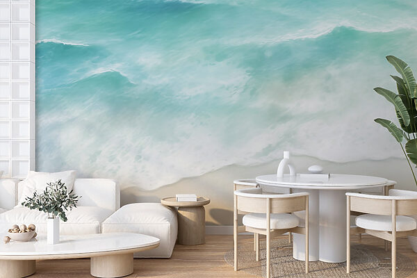Playa con olas y arena Playa con olas y arena