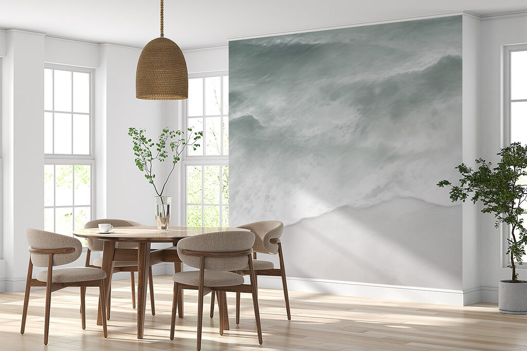 Waves crashing on a beach