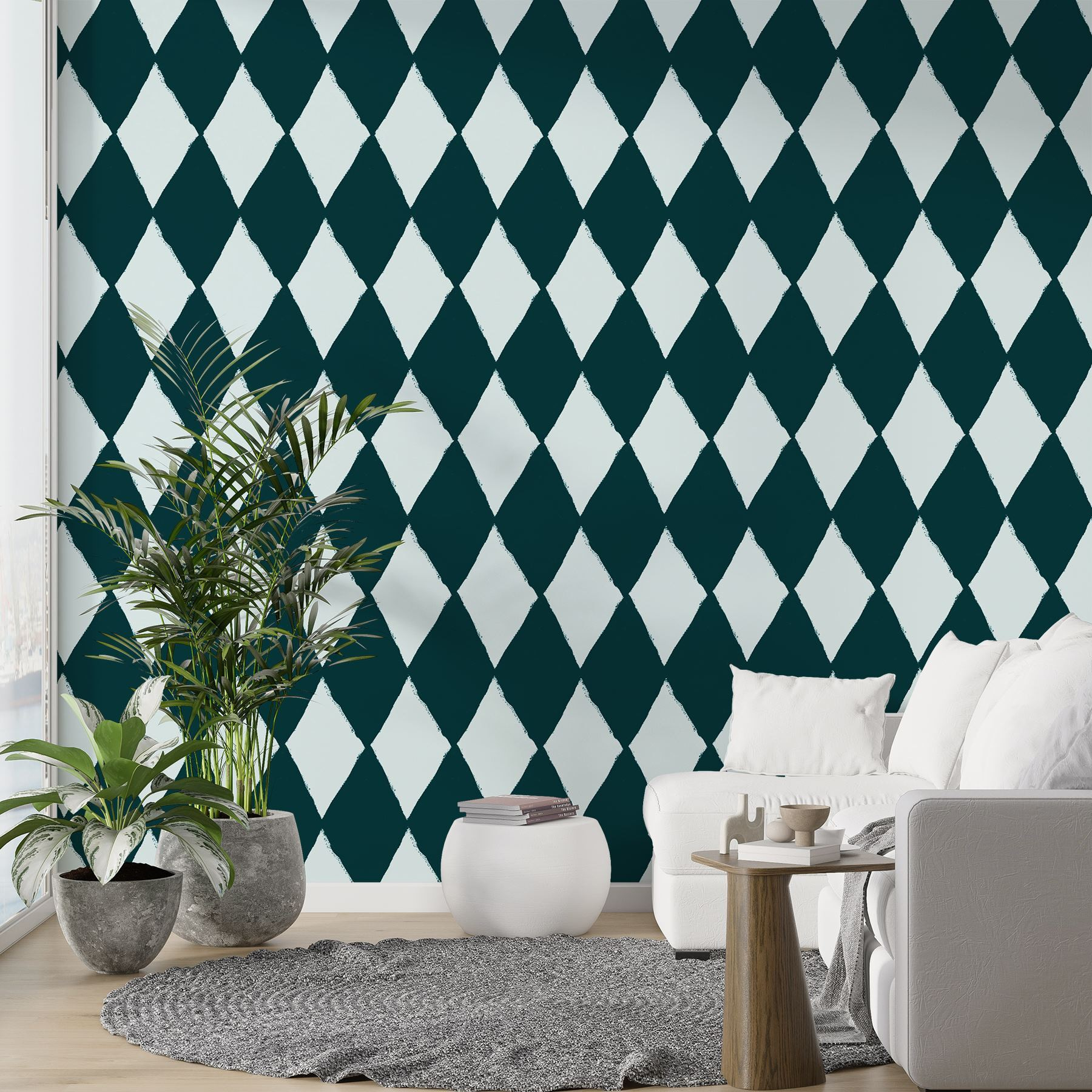 Black and white diamond pattern