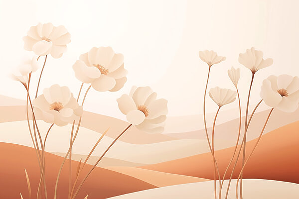 Flores blancas en un desierto Flores blancas en un desierto