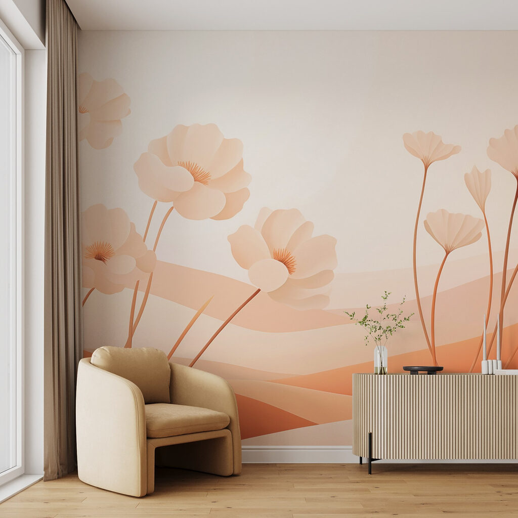 White flowers in a desert