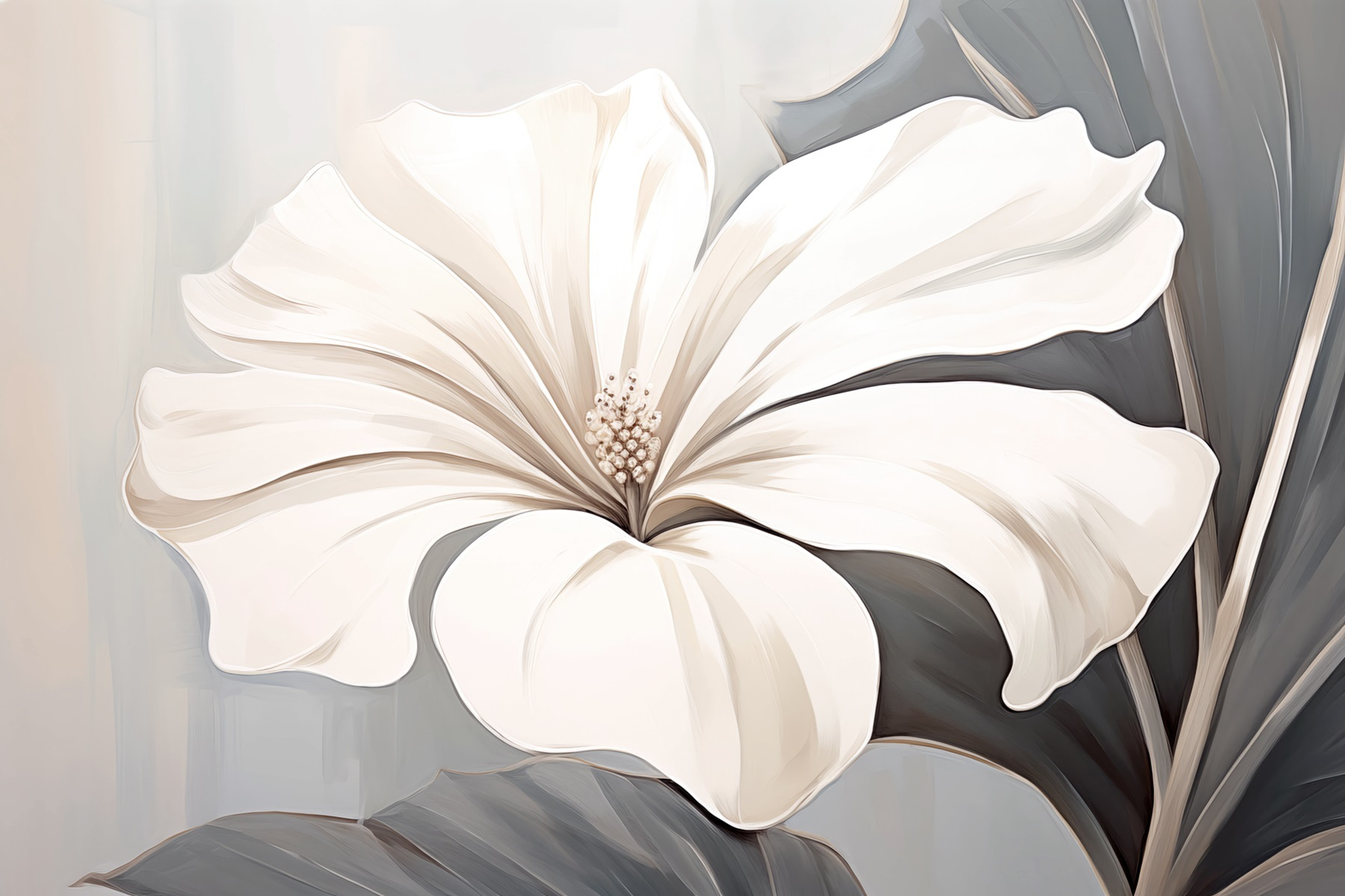 White flower on a gray background