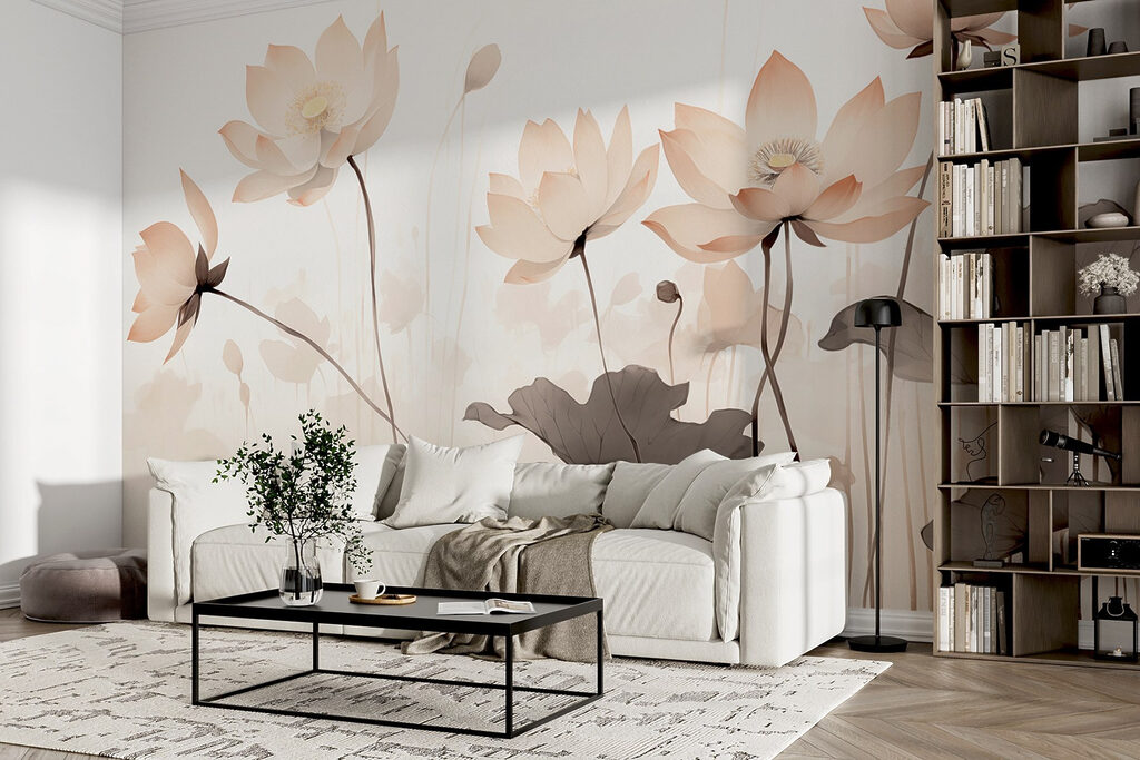 Group of flowers with leaves Group of flowers with leaves