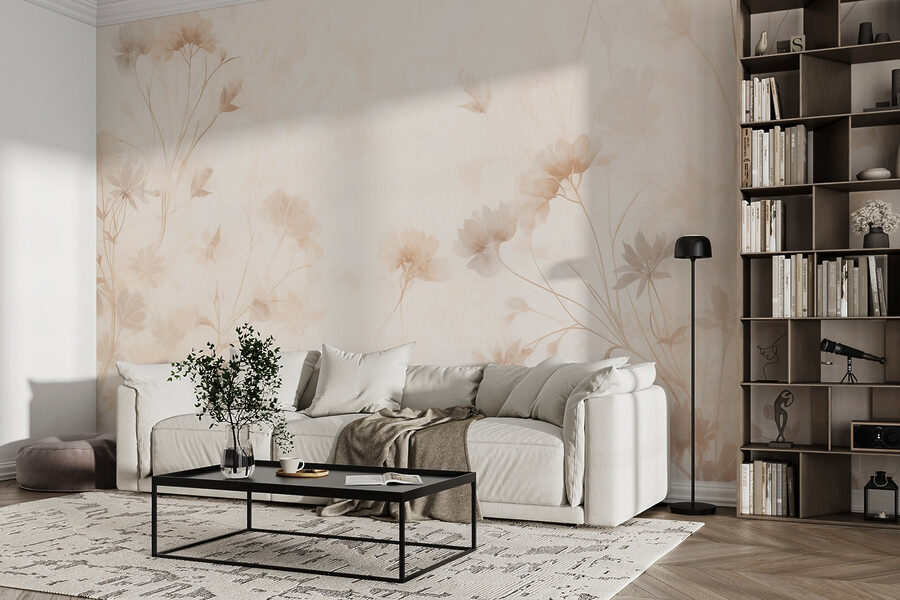 Estampado floral blanco y rosa
