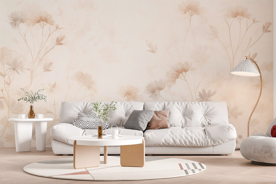 Estampado floral blanco y rosa
