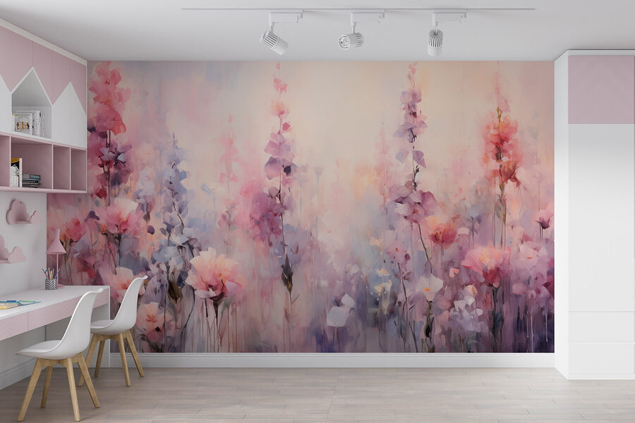 Pintura de flores en un campo Pintura de flores en un campo