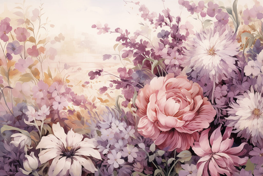 Pintura de flores y hojas Pintura de flores y hojas