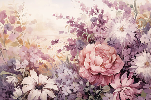 Pintura de flores y hojas Pintura de flores y hojas