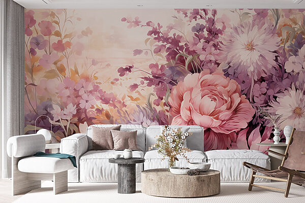Pintura de flores y hojas Pintura de flores y hojas