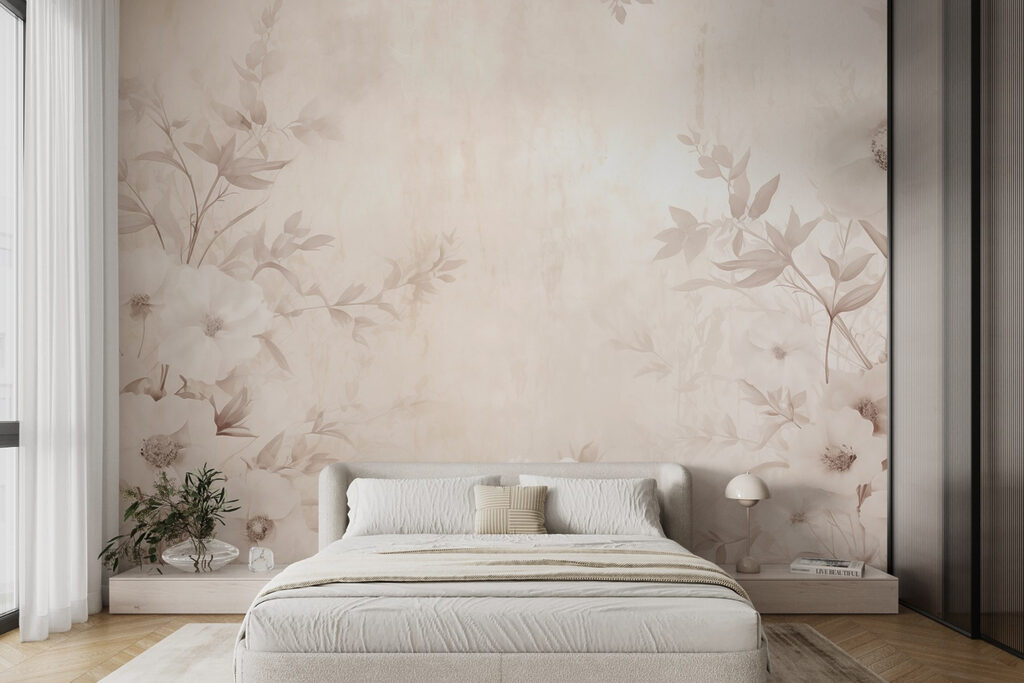 White flower pattern on a white surface