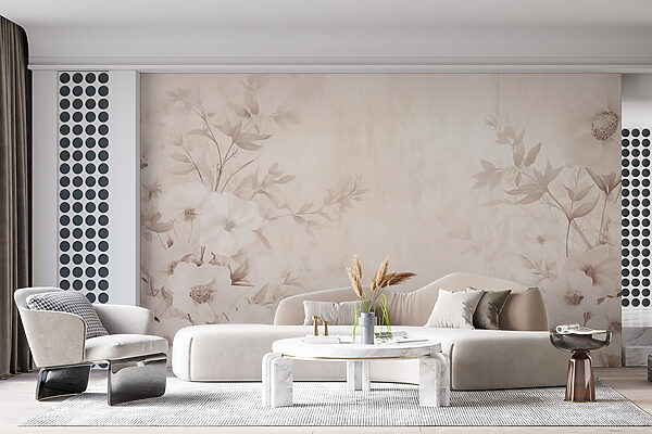 White flower pattern on a white surface