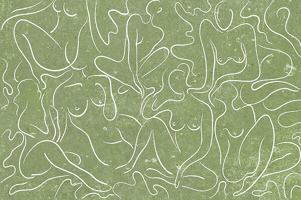 Drawing of a group of women Drawing of a group of women