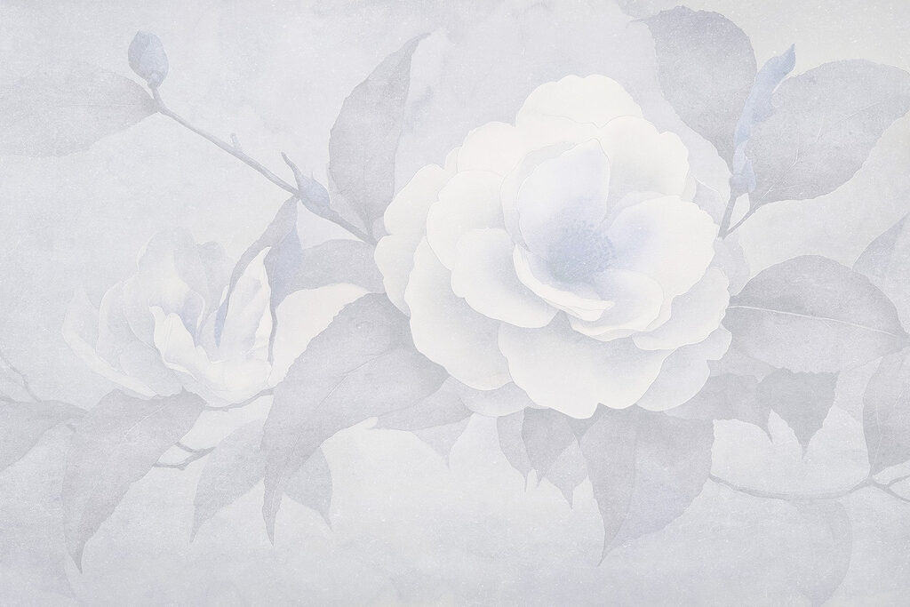 Flor blanca con hojas Flor blanca con hojas