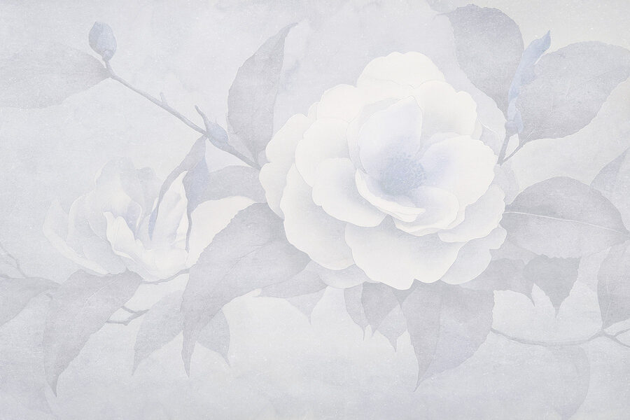 Flor blanca con hojas Flor blanca con hojas
