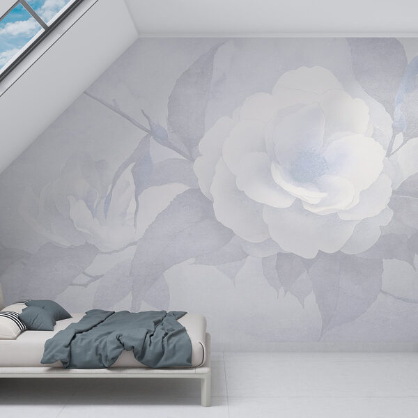 Flor blanca con hojas Flor blanca con hojas