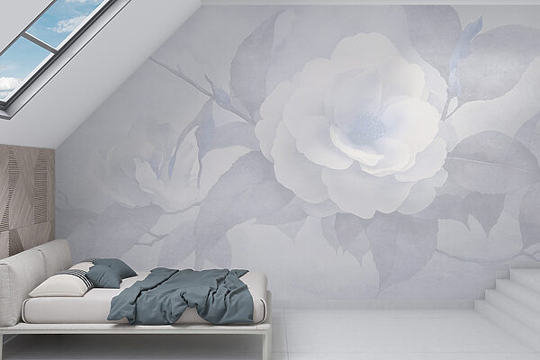 Flor blanca con hojas Flor blanca con hojas