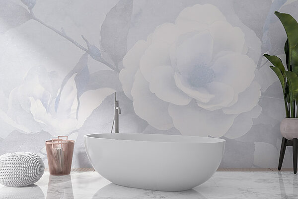 Flor blanca con hojas Flor blanca con hojas
