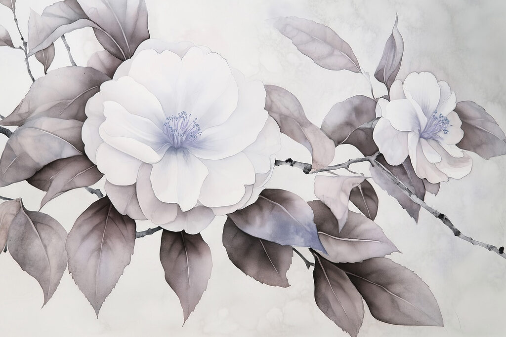 Wall murals Painting of a flower Wall murals Painting of a flower