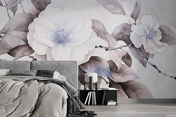 Wall murals Painting of a flower Wall murals Painting of a flower