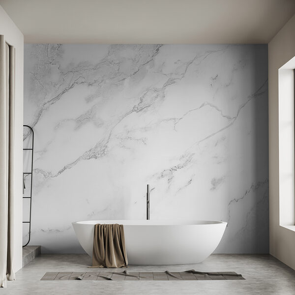 White marble surface with black veins White marble surface with black veins