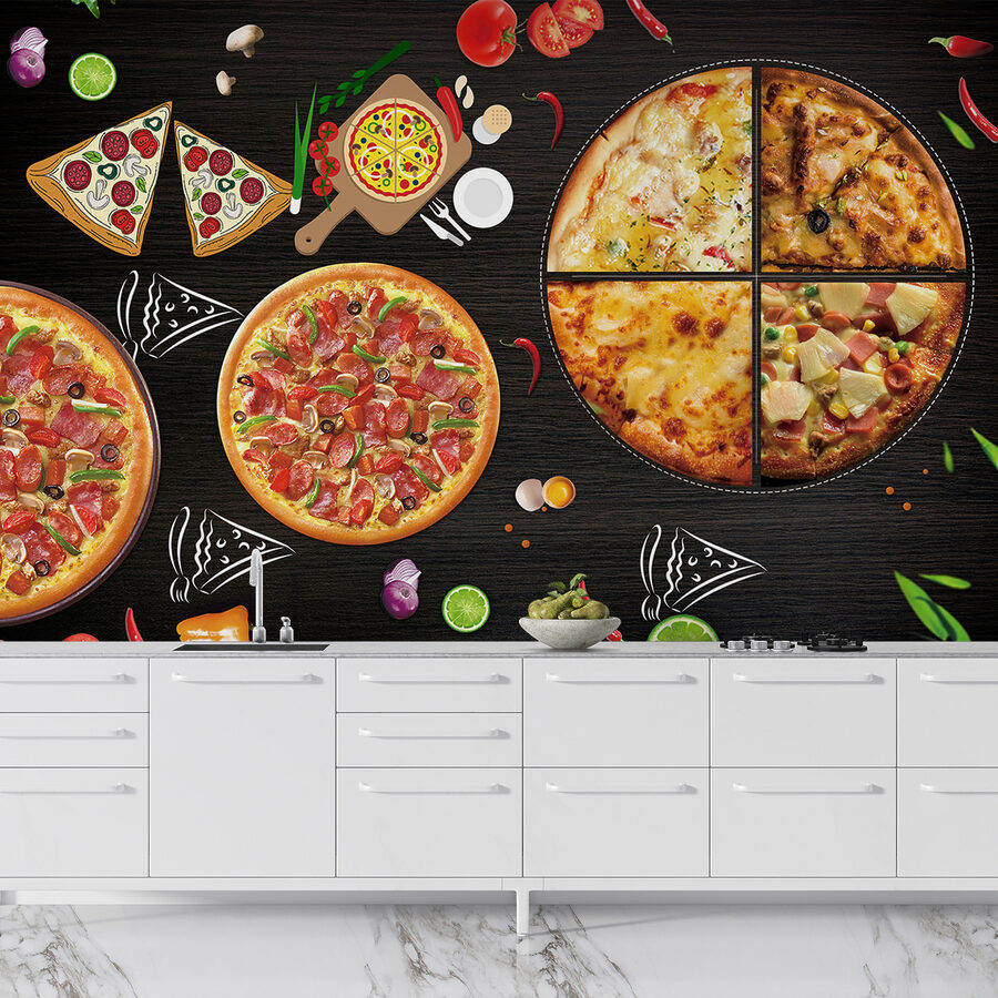 Fotomurales Una pizza sobre una mesa - Imagen 3