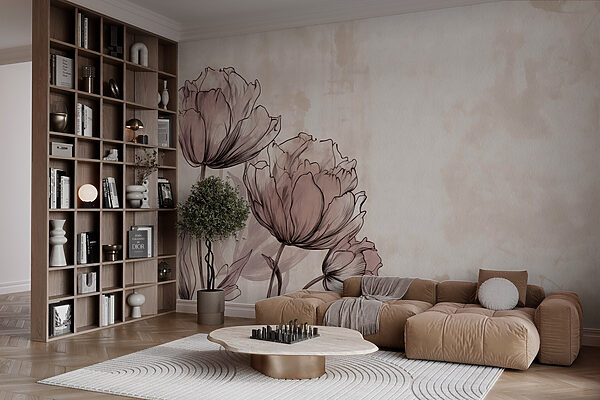 Dibujo de flores sobre fondo blanco Dibujo de flores sobre fondo blanco