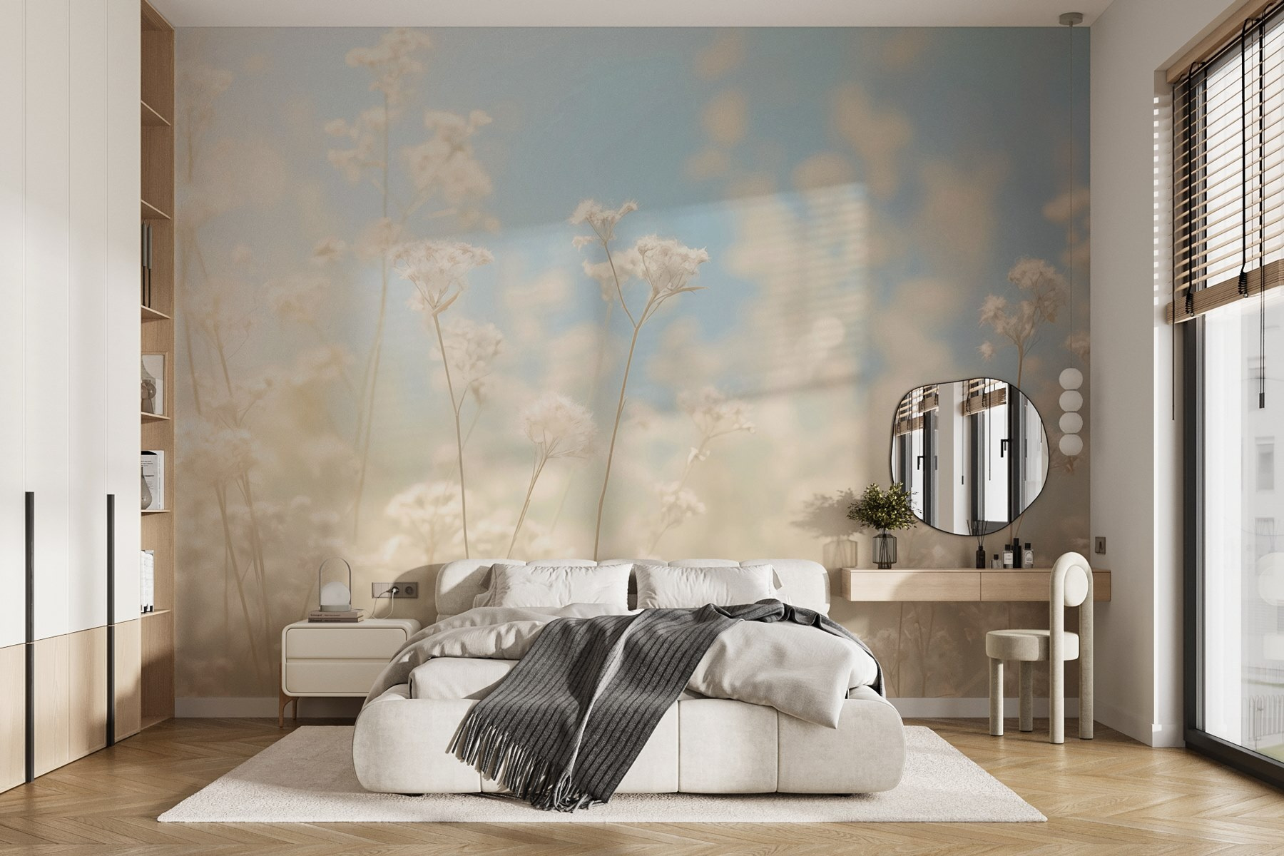 Dreamy flowers in soft sunlight