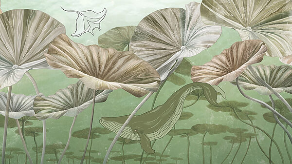 Whale swimming in water Whale swimming in water