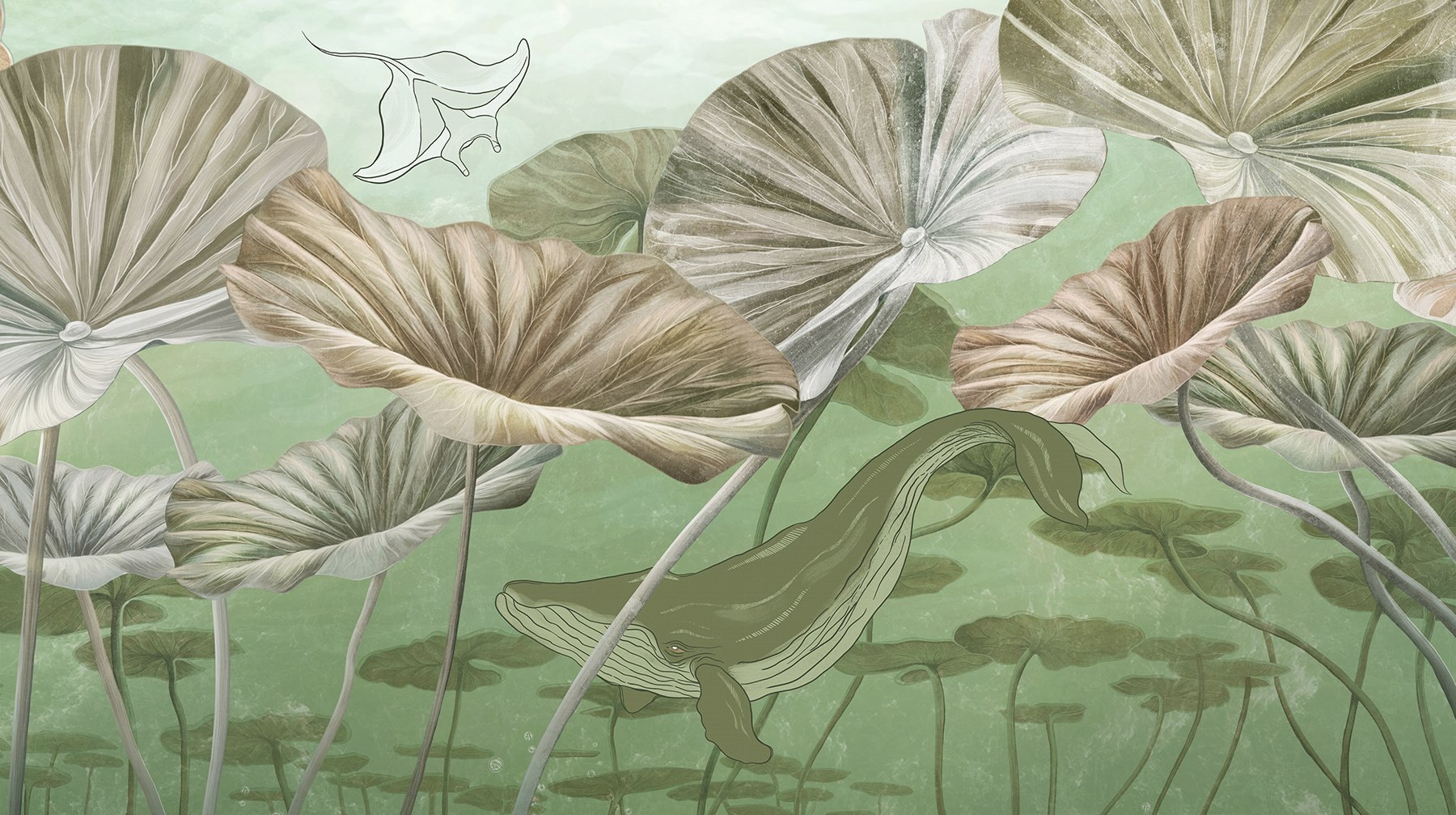 Whale swimming in water Whale swimming in water