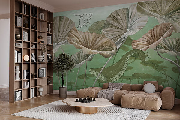 Fotomurales Fotomurales Ballena nadando en el agua (SKU: w03807)