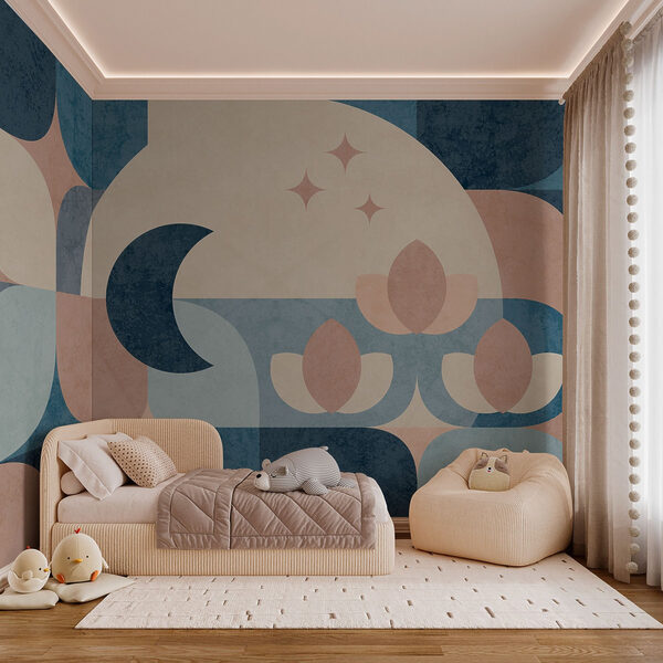 Diseño geométrico azul y rosa Diseño geométrico azul y rosa
