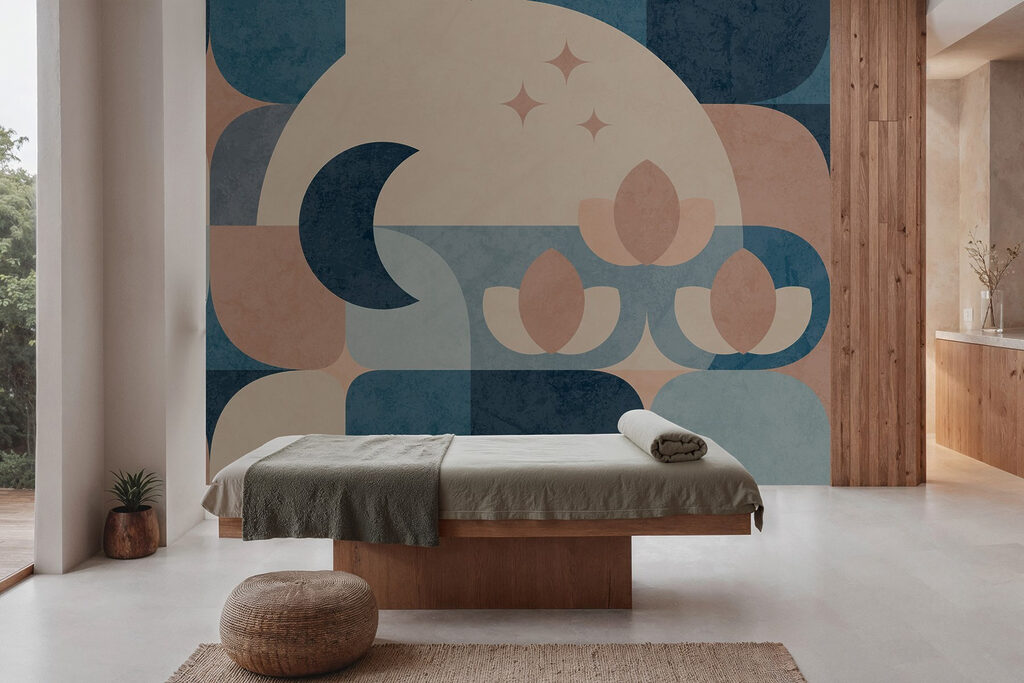 Blue and pink geometric design