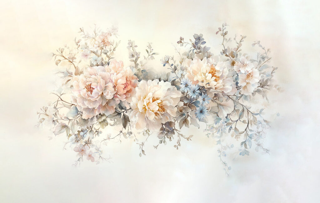 Pintura de flores sobre una superficie blanca Pintura de flores sobre una superficie blanca