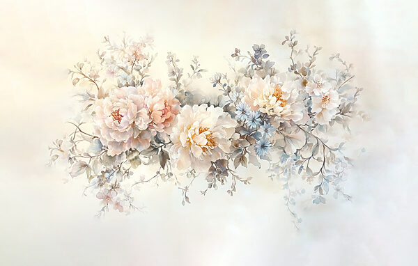 Pintura de flores sobre una superficie blanca Pintura de flores sobre una superficie blanca